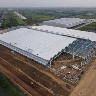 Obra industrial em fase final